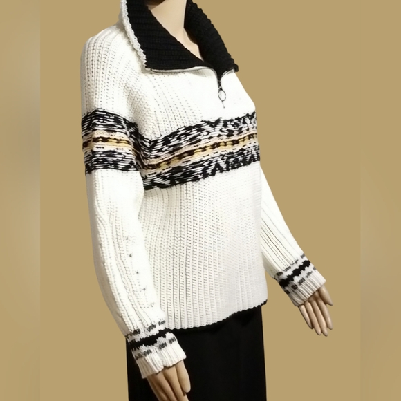 Anthropologie John + Jenn Chunky-knit Sweater Cardigan / Sz XS / Off-white - Picture 6 of 17
